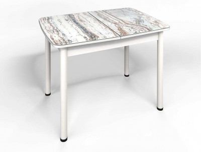 Стол СМ-2 Флорида ноги окрас круглый белый/серебро