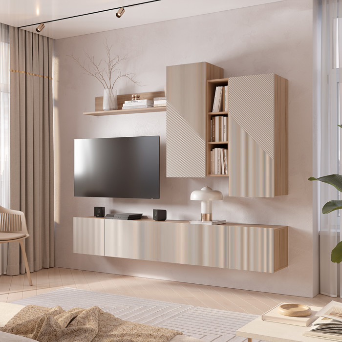 "Эмилия" ГМ-12 гостиный модуль Дуб смоки/Айриш (МФ03)