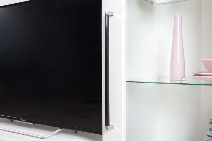 Валенсия Гостиная № 087, цвет ЛДСП белый шагрень/МДФ белый шагрень, ШхГхВ 405,3х38,3х225,2 см., универсальная сборка