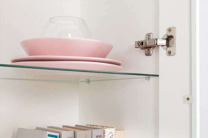 Валенсия Гостиная № 087, цвет ЛДСП белый шагрень/МДФ белый шагрень, ШхГхВ 405,3х38,3х225,2 см., универсальная сборка