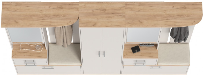 Прихожая Домино 3, дуб крафт золотой/кашемир серый