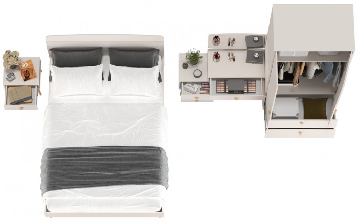 Афина Спальня 22-1400, кашемир серый