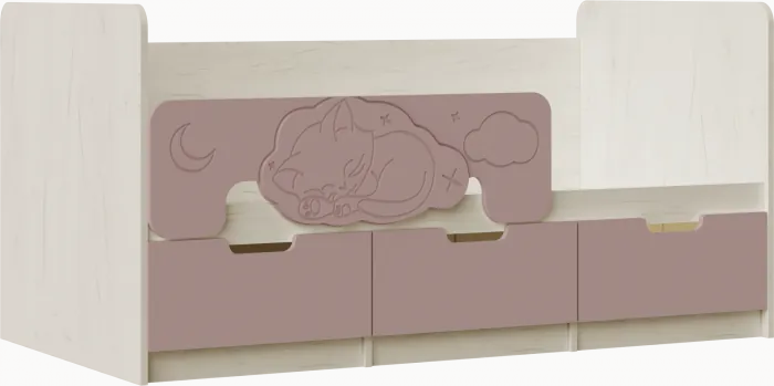 Юниор-4 Кровать 80х160 (Крафт белый, Шарли белый)