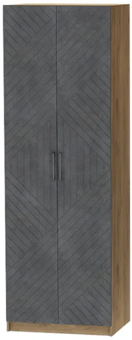 Шкаф двухдверный №1 "Иннэс-7" - Крафт золотой/Бетон графит