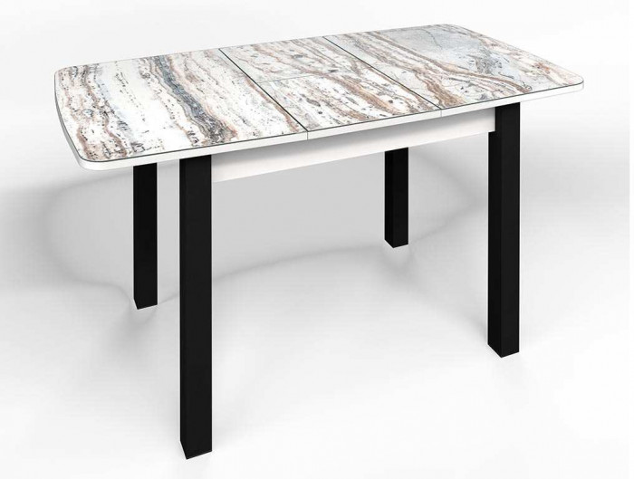 Стол СМ-2 Флорида ноги окрас квадратный белый/черный