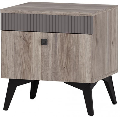 Тумба прикроватная "Кассандра" ТБ-11 Дуб Смоки/MF14 Муссон софт