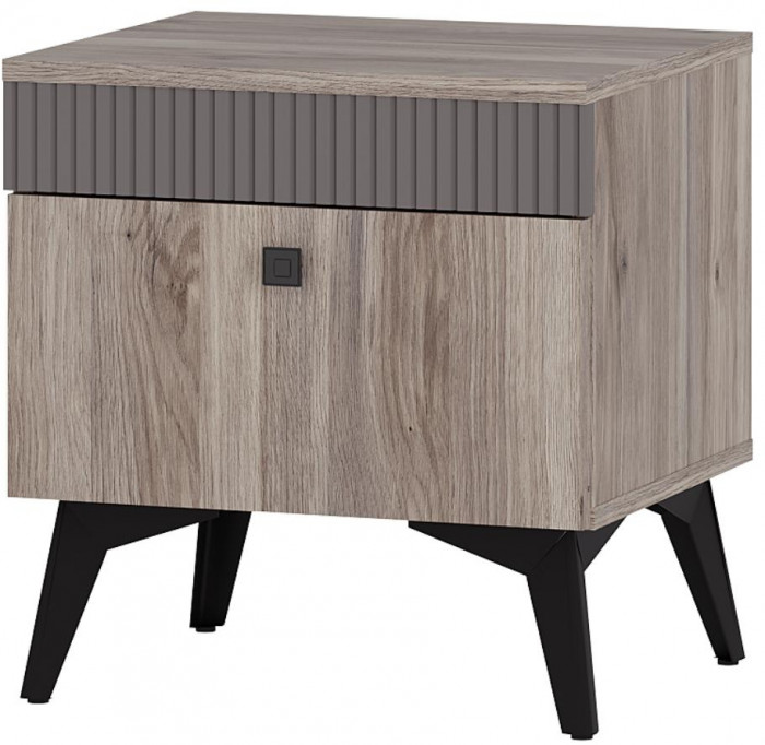 Тумба прикроватная "Кассандра" ТБ-11 Дуб Смоки/MF14 Муссон софт