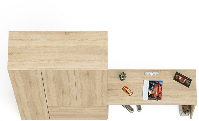 Мори письменный стол МСП1200.1 + Шкаф МШ1200.1, дуб сонома
