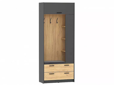 НМ 014.64 Шкаф комбинированный Оттавия Антрацит/Дуб золотой