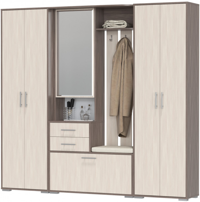 Прихожая Домино 4, бодега тёмный/бодега светлый