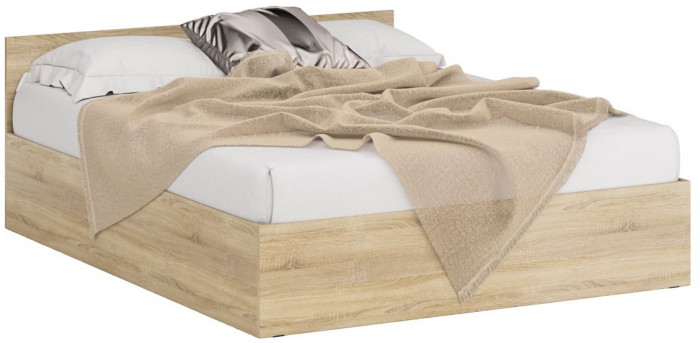 Спальня Стандарт 4-1600, дуб сонома/фасады ТВ тумбы МДФ белый глянец