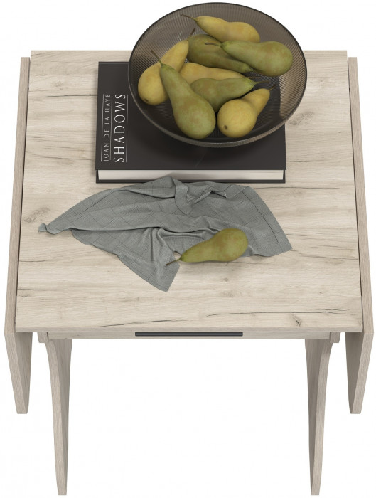 Стол обеденный раскладной с ящиком 6-02.120ТМдкс, дуб крафт серый