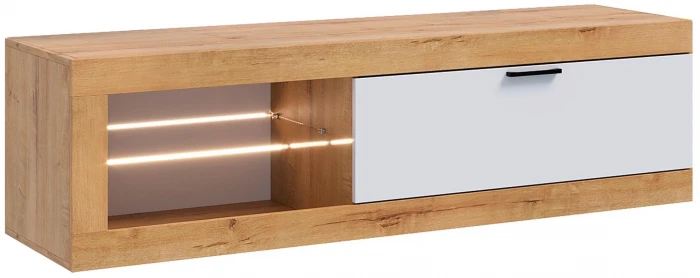 Прага Тумба ТВ мини, вотан/Белый гладкий