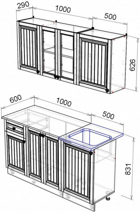 Кухня МДФ Хозяюшка 1500, Мускат