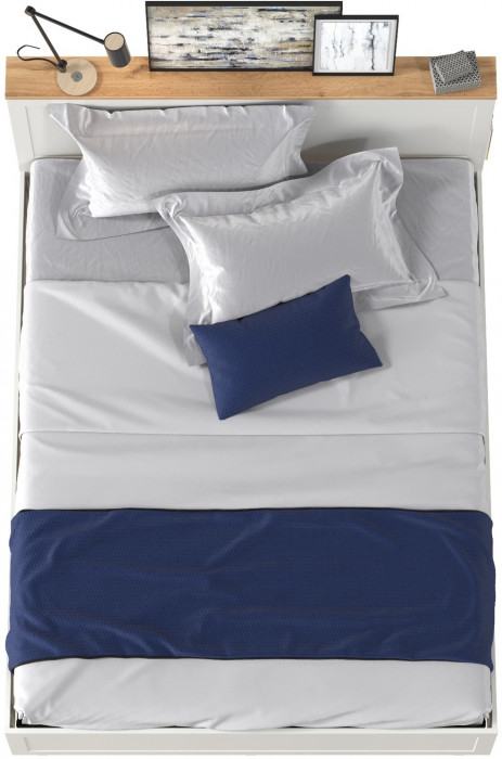 Остин 11.53 Кровать БЕЗ ортопеда, белый шагрень/дуб крафт золотой