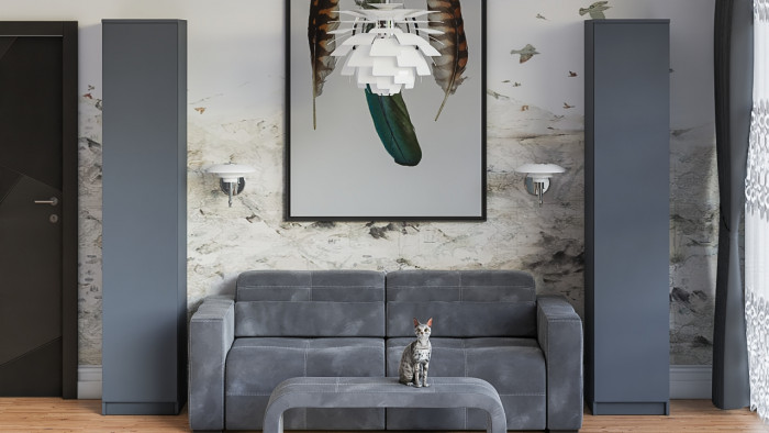 Мори Пенал МШ400.1, цвет графит, ШхГхВ 40,4х50,4х209,6 см., универсальная сборка