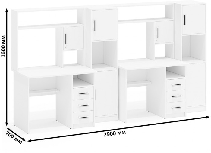 С-МД-СК9 Компоновка № 06, белый шагрень