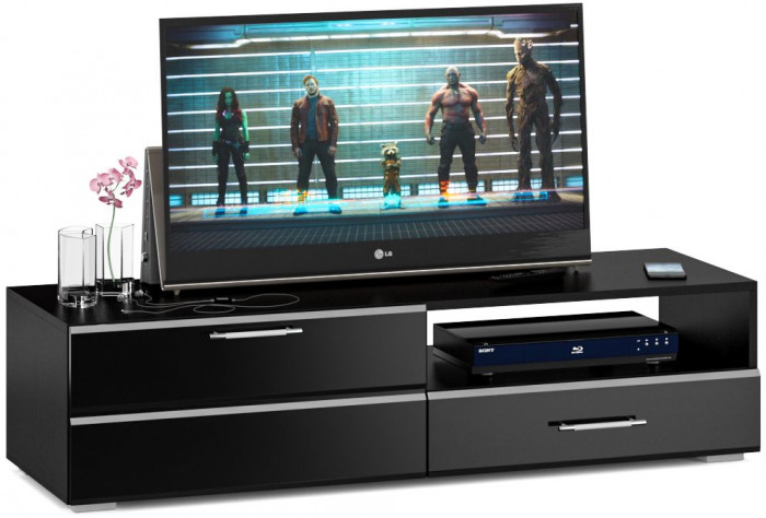 Спальня Стандарт 4-1600Я, венге/фасады ТВ тумбы МДФ чёрный глянец