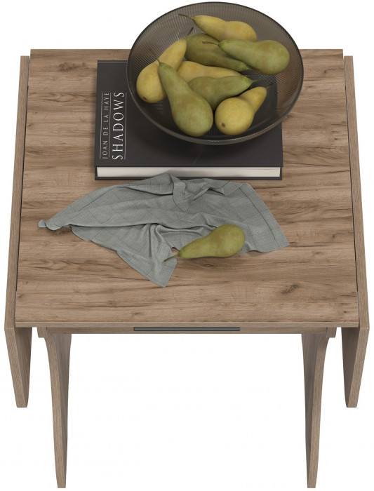 Стол обеденный раскладной с ящиком 6-02.120ТМдкт, дуб крафт табачный