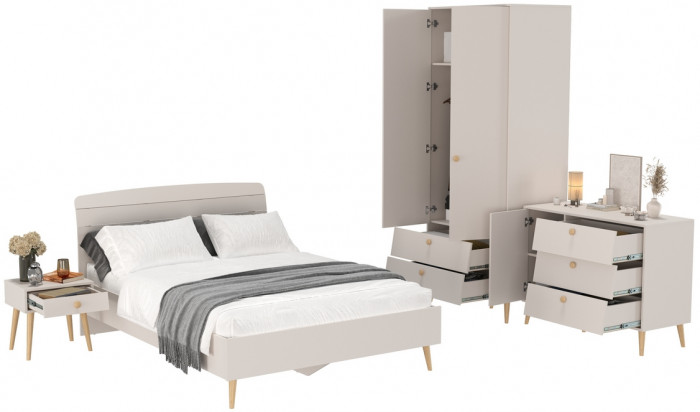 Афина Спальня 23-1400, кашемир серый