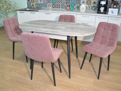 Обеденная группа Стиль-1 / Стул Х 4 шт. / Бетон темный/черный / бид 27