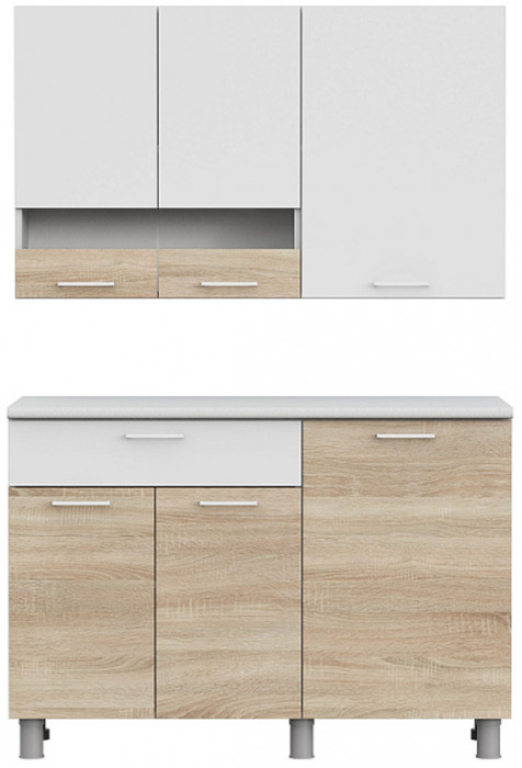 Готовая кухня КГ 4 (1.2 м), Белый, Дуб сонома