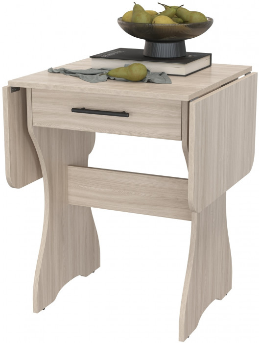 Стол обеденный раскладной с ящиком 6-02.120ТМяс.св, ясень шимо светлый