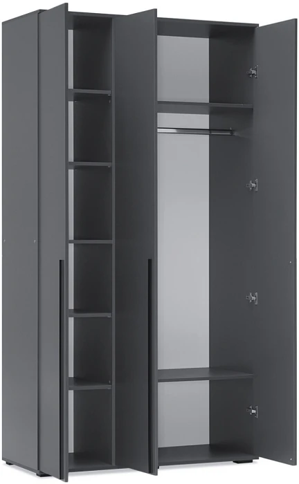 Прямая композиция шкафов Норд, Графит/Графит софт