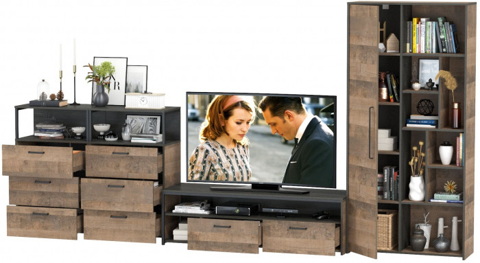 Трувор Гостиная 104, дуб гранж песочный/интра