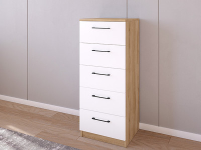 Комод 02/16 45х40х110 Эвок Прибрежный/Белый