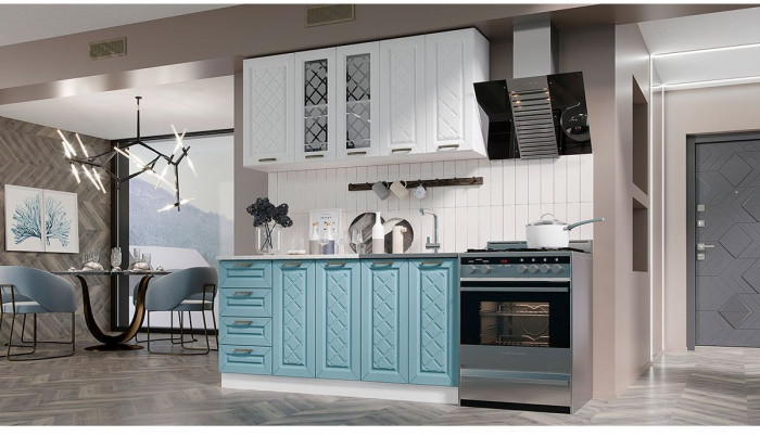 Кухня МДФ Агава 1600, лиственница темная