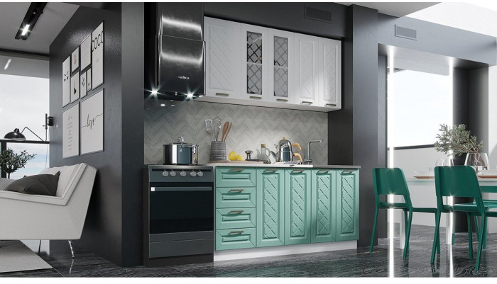 Кухня МДФ Агава 1600, лиственница темная