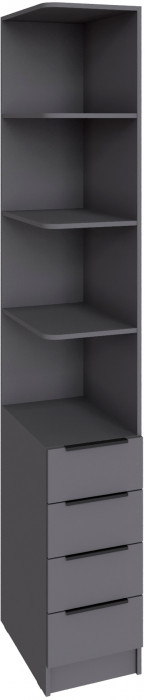 Угловое завершение Мадрид (0,35) с 4 ящ. левое, Графит серый