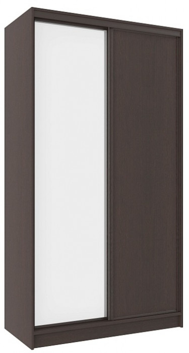 Шкаф-купе двухдверный с зеркалом 1200 Домашний Венге
