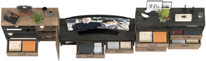 Трувор Гостиная 106, дуб гранж песочный/интра