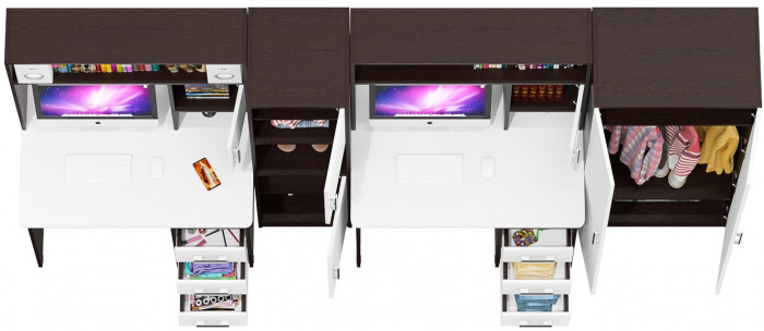 С-МД-СК9 Компоновка № 07, венге/белый шагрень