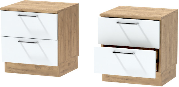 Тумба-6 прикроватная напольная "Иннэс-7", Крафт золотой/Белый