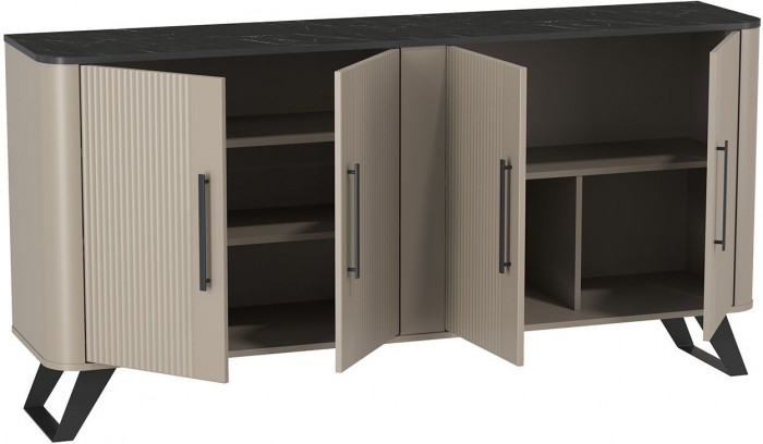 Фиделия комод 76.04 серый камень / мрамор черный