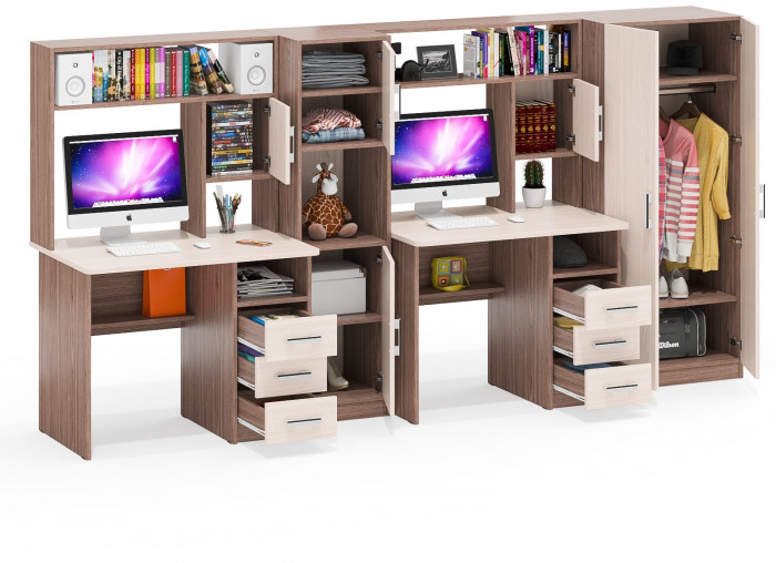 С-МД-СК9 Компоновка № 07, ясень шимо светлый/ясень шимо тёмный