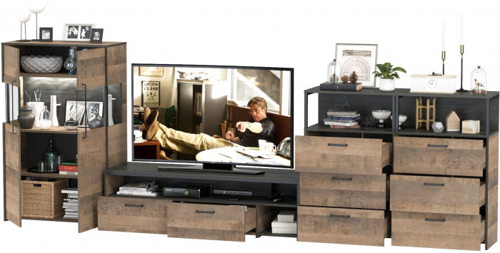 Трувор Гостиная 110, дуб гранж песочный/интра