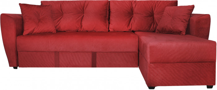Диван-кровать угловой Амстердам Люкс, 160х200, еврокнижка, велюр, красный