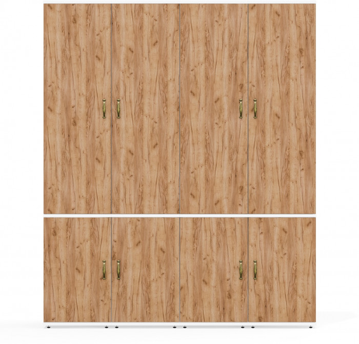 Лидер-8 Пенал МД 21Б 4 шт., белый шагрень/крафт золото