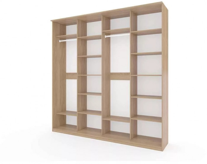 Шкаф купе Модерн 2362х600 4-х дверный 4-х секционный зеркальный ясень