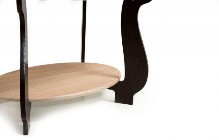 Стол журнальный СЖ-25 с рисунком Р-4 венге/дуб