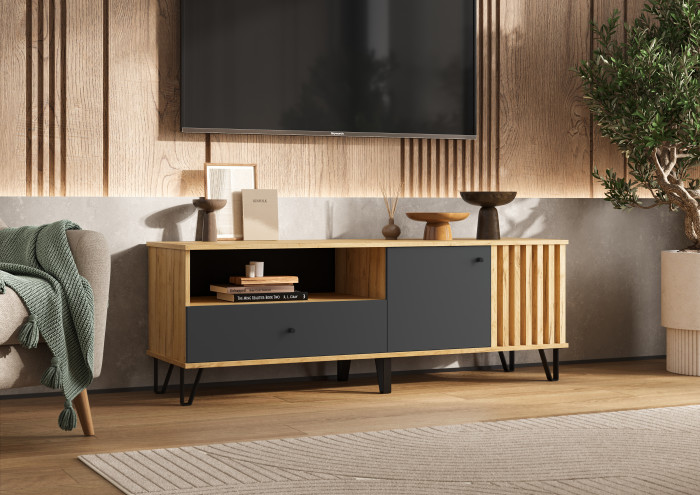 Роджинамиф Тумба ТВ 1500, Дуб крафт/Графит