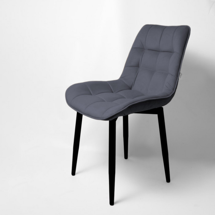 Стул "Бостон" белый матовый Velutto 32 графит