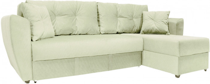 Диван-еврокнижка угловой Амстердам Люкс, 160х200, велюр бежевый