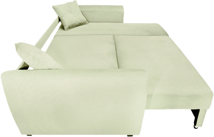 Диван-еврокнижка угловой Амстердам Люкс, 160х200, велюр бежевый