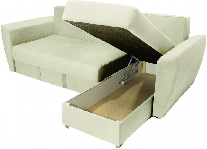 Диван-еврокнижка угловой Амстердам Люкс, 160х200, велюр бежевый