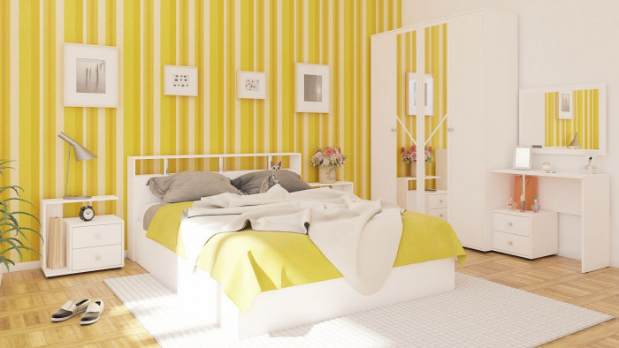 Камелия Стол косметический + Зеркало, белый